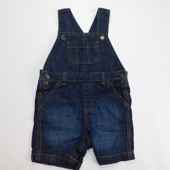 Carter's Boys 24 Months Dark Denim Short Overalls - Picture 1 of 4